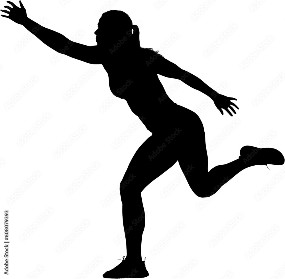 Digital png silhouette image of woman running on transparent background Digital png silhouette image of woman running on transparent background