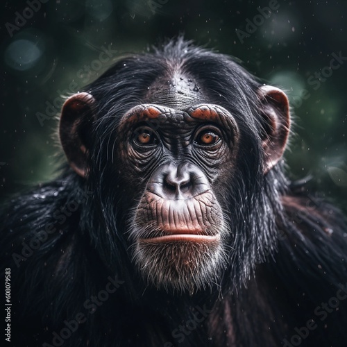 close up of a chimpanzee monkey
