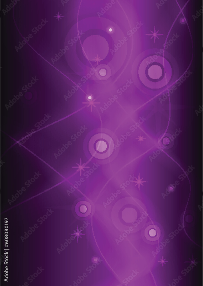 Violet vector abstraction with circles, stars and lines - eps 10
