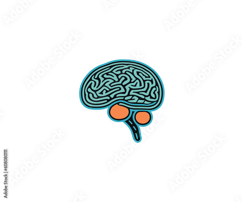 Brain logo illustration mind logotype vector image