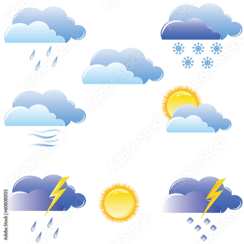 Vector illustration of a weather icons set