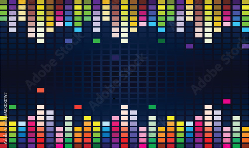 Colorful Graphic Equalizer Display for title page design.