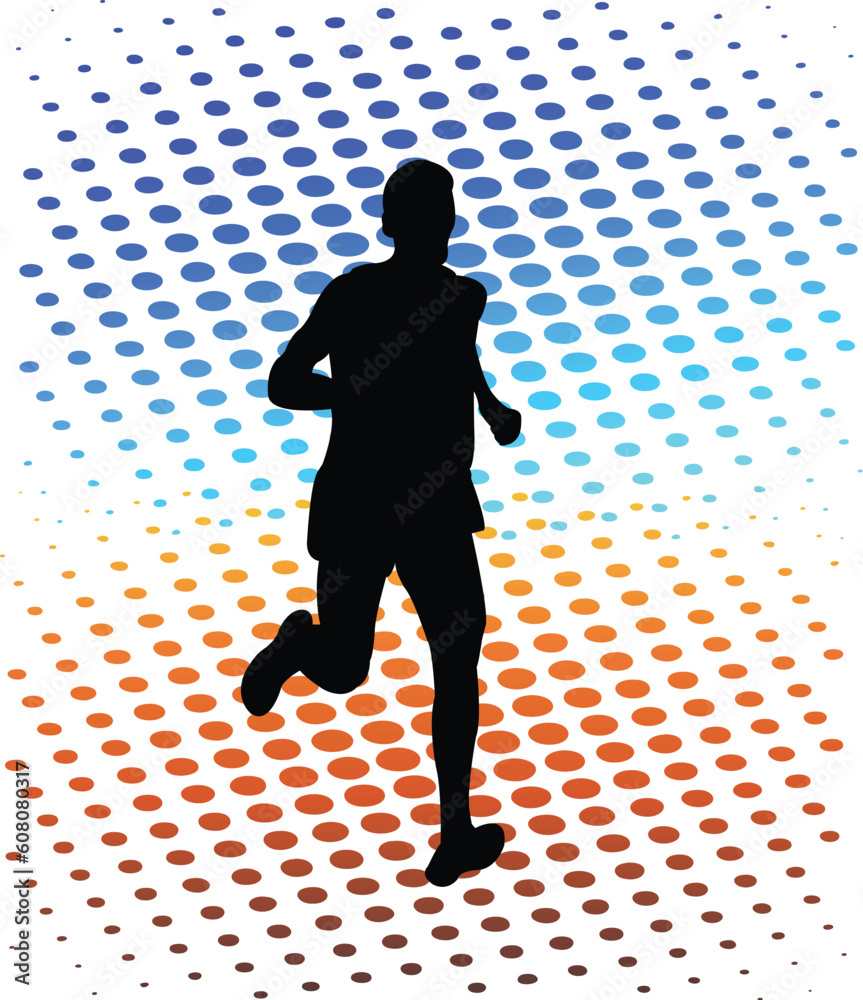 running man silhouette - vector running man silhouette - vector