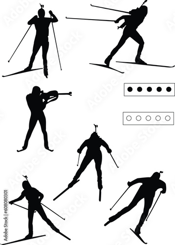 biathlon silhouette - vector