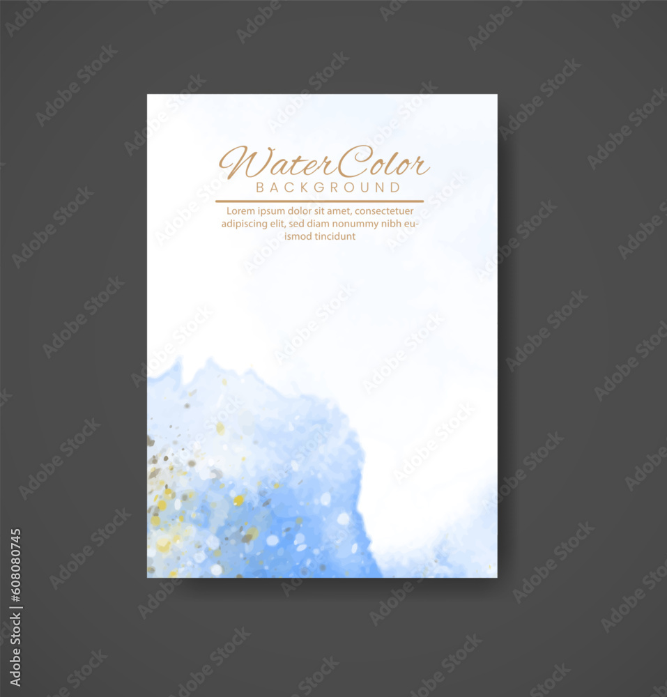 Cards with watercolor background. Design for your cover, date, postcard, banner, logo.