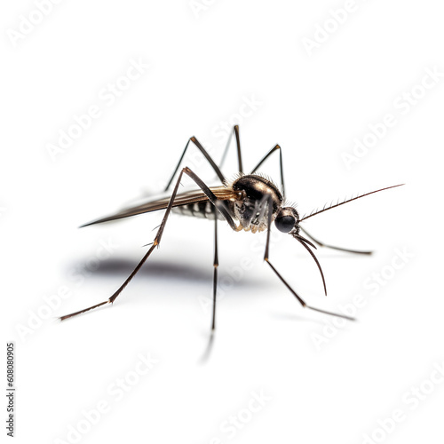 mosquito from side view on white background, Generative AI