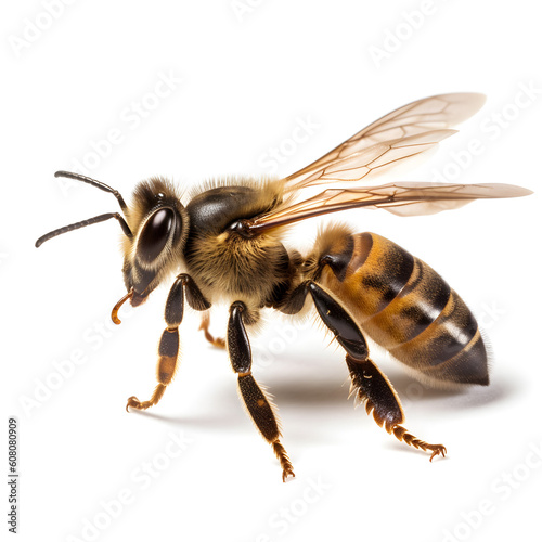 bee from side, isolated on white, Generative AI © madman2332