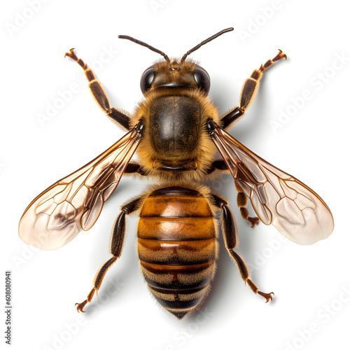 honey bee isolated on white background, Generative AI