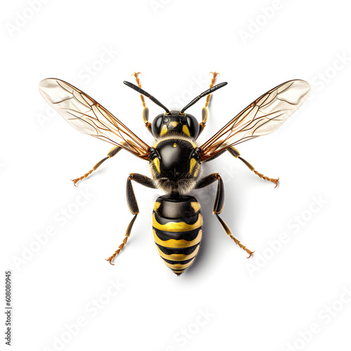 wasp isolated on white background, Generative AI
