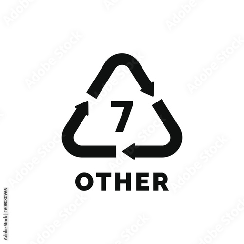 Other 7 plastic recycle symbol icon vector