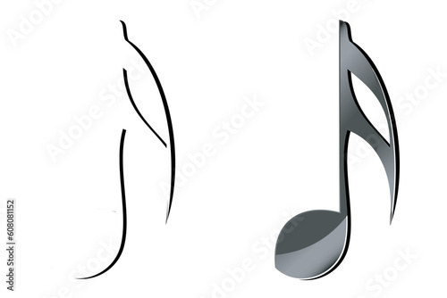 illustration of musical notes on white background