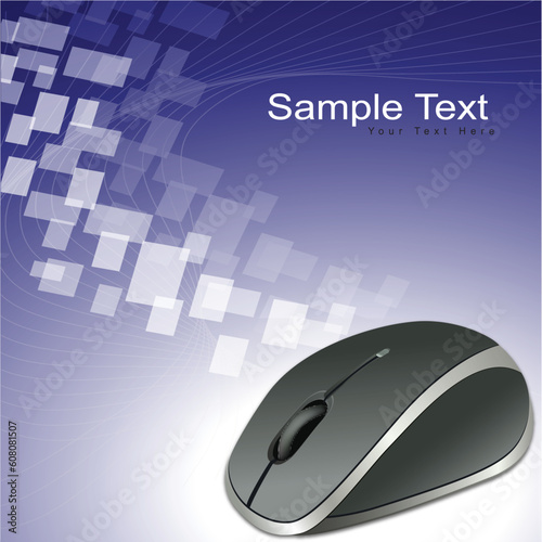 illustration of computer mouse on abstract vector background