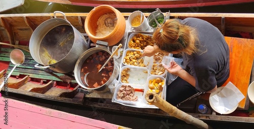 Top view , Floating market