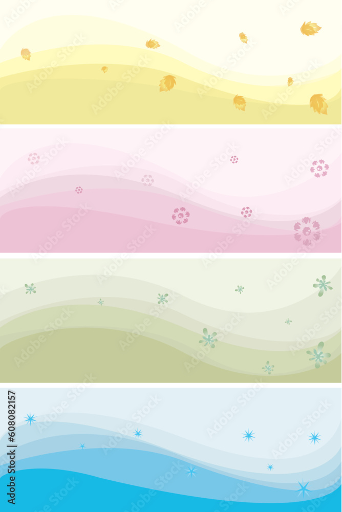 Vector banners of different colours on a theme of seasons Vector banners of different colours on a theme of seasons