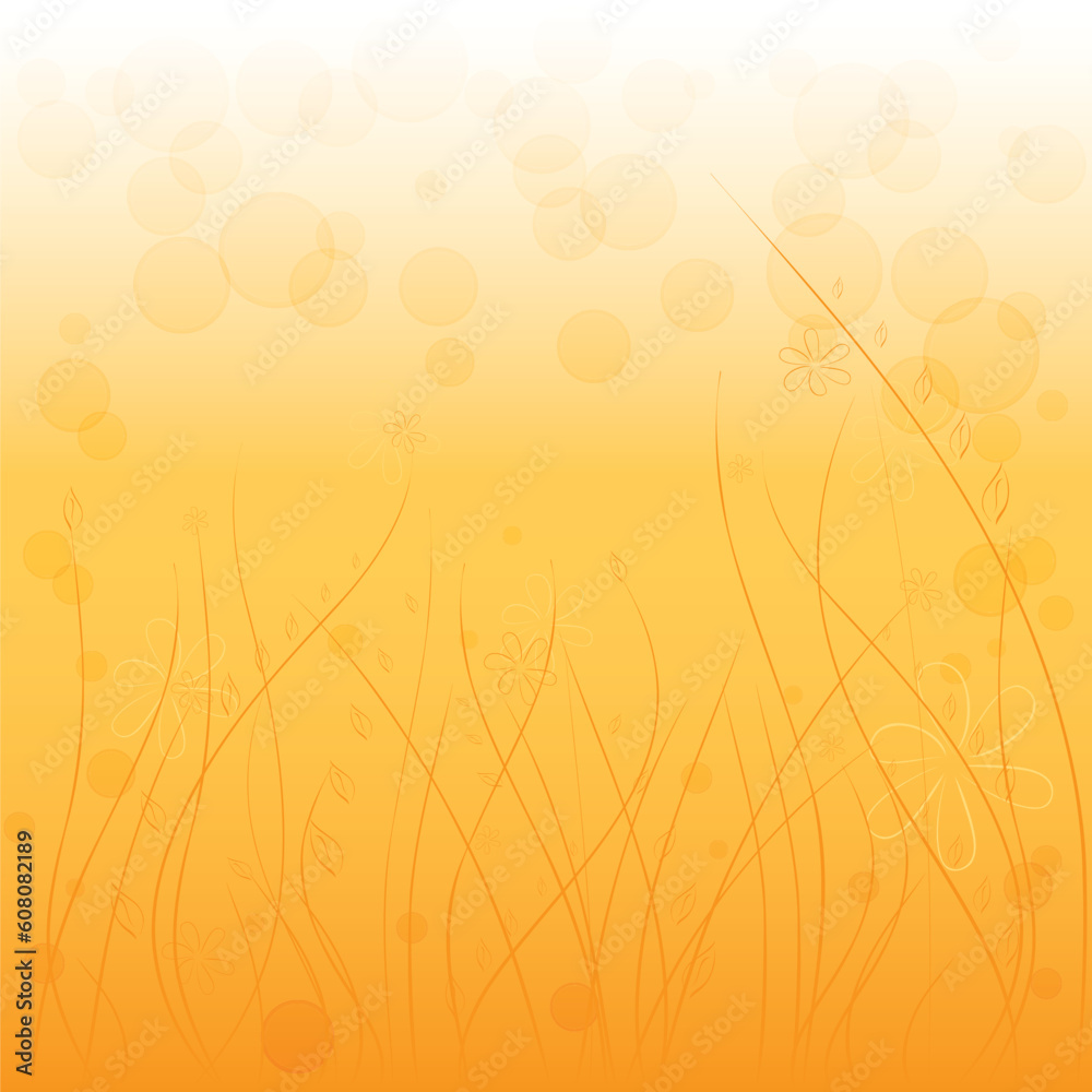 Yellow background with patches of light and plants Yellow background with patches of light and plants