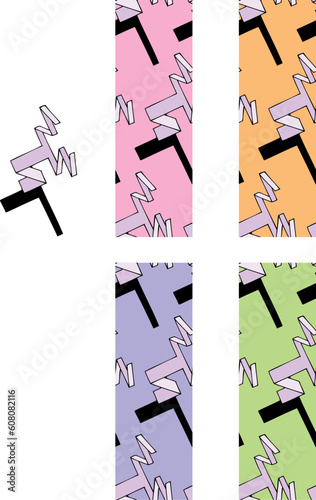 Seamless pattern in '80 style. Single element included.    Select the appropriate module art within the background and drop it into your swatches palette to create the pattern in Adobe Illustrator.