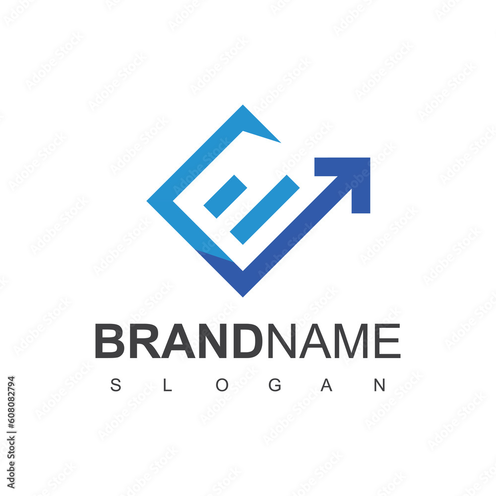 Obraz premium Business company logo, growing chart icon