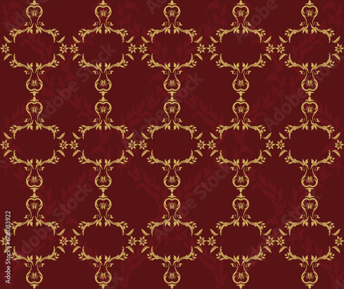 Vector seamless damask background