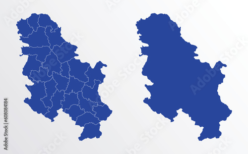 Serbia map vector illustration. blue color on white background