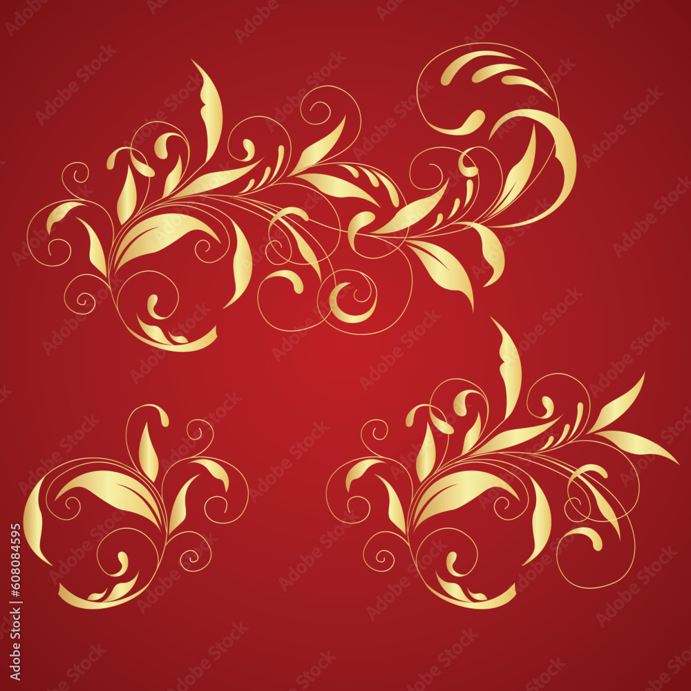 Elegant floral-pattern red background. Vector illustration. Elegant floral-pattern red background. Vector illustration.