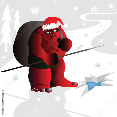 christmas goblin at fishing