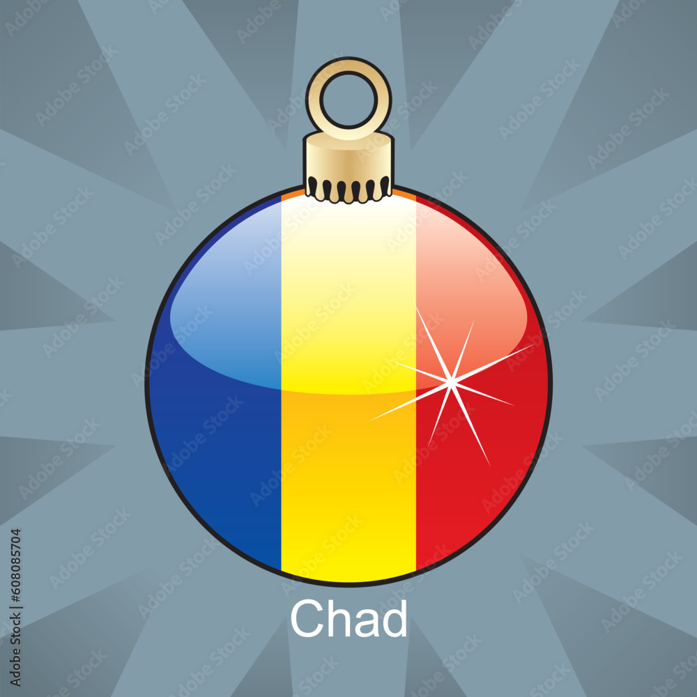 fully editable vector illustration of isolated chad flag in christmas bulb shape fully editable vector illustration of isolated chad flag in christmas bulb shape