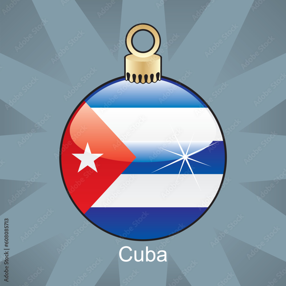 fully editable vector illustration of isolated cuba flag in christmas bulb shape fully editable vector illustration of isolated cuba flag in christmas bulb shape