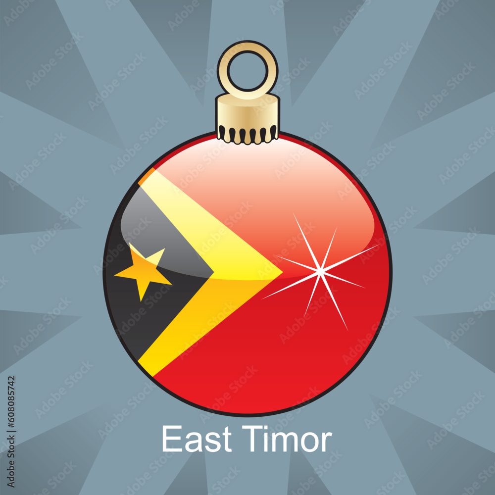 fully editable vector illustration of isolated east timor flag in christmas bulb shape fully editable vector illustration of isolated east timor flag in christmas bulb shape