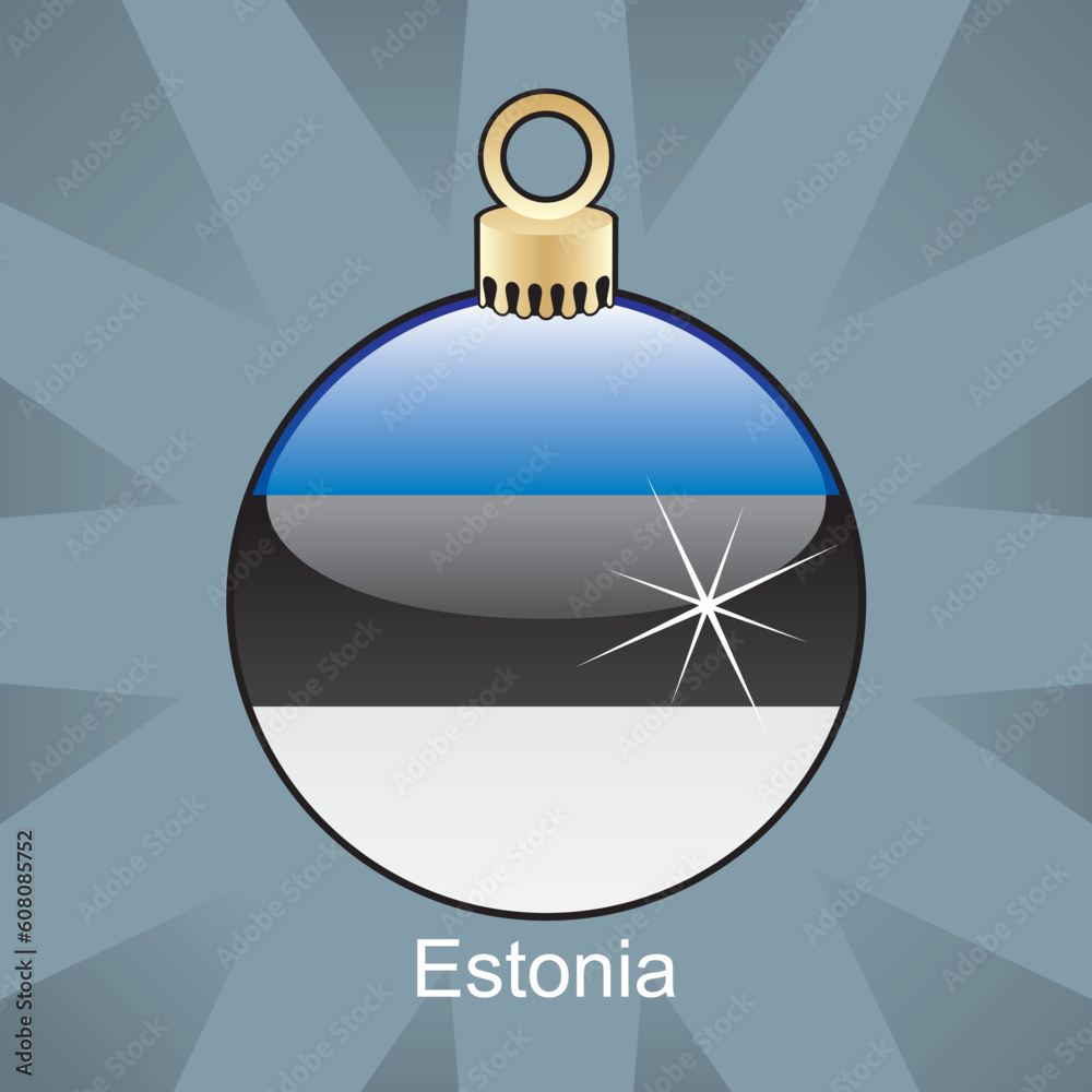fully editable vector illustration of isolated estonia flag in christmas bulb shape fully editable vector illustration of isolated estonia flag in christmas bulb shape