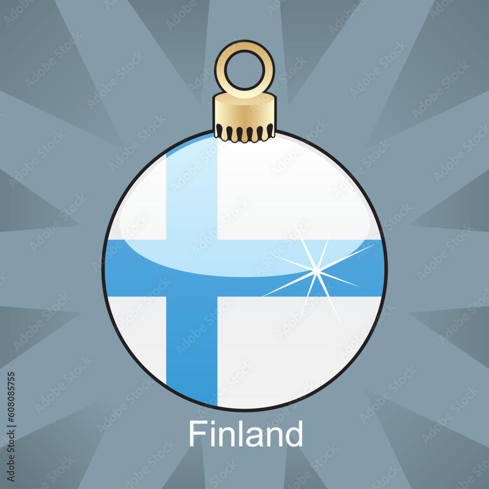 fully editable vector illustration of isolated finland flag in christmas bulb shape fully editable vector illustration of isolated finland flag in christmas bulb shape