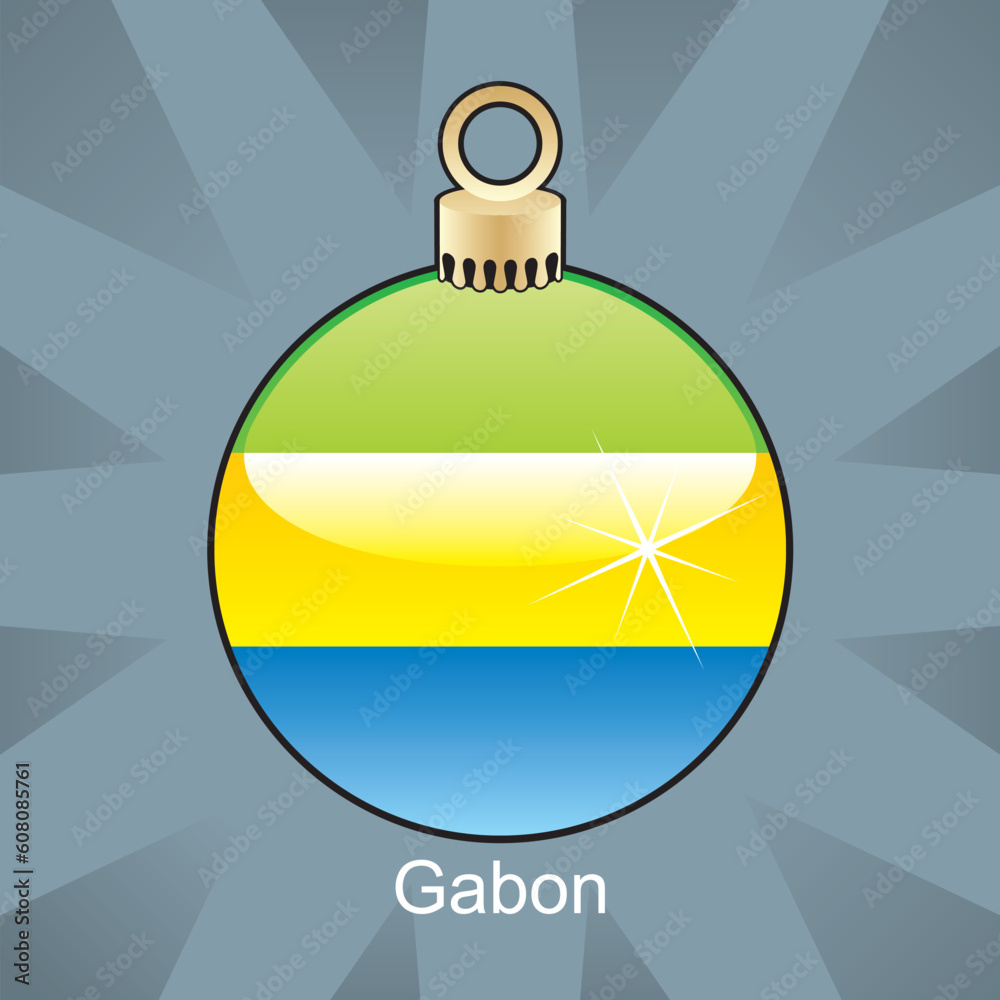 fully editable vector illustration of isolated gabon flag in christmas bulb shape fully editable vector illustration of isolated gabon flag in christmas bulb shape