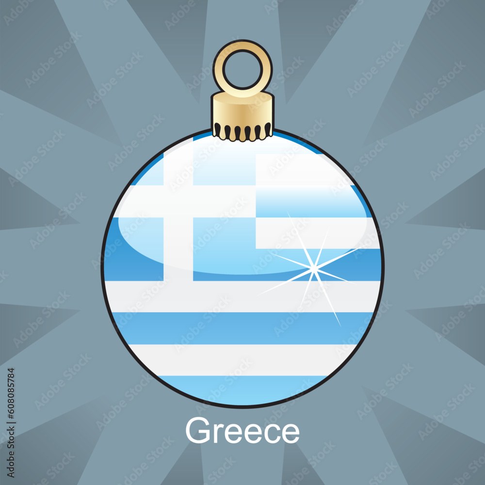 fully editable vector illustration of isolated greece flag in christmas bulb shape fully editable vector illustration of isolated greece flag in christmas bulb shape