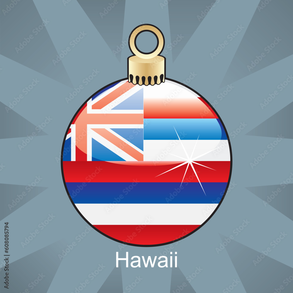 fully editable vector illustration of isolated hawaii flag in christmas bulb shape fully editable vector illustration of isolated hawaii flag in christmas bulb shape