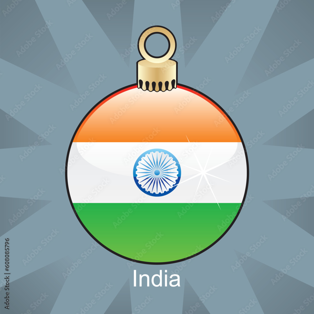 fully editable vector illustration of isolated india flag in christmas bulb shape fully editable vector illustration of isolated india flag in christmas bulb shape