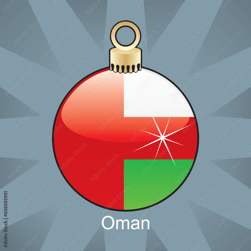 fully editable vector illustration of isolated oman flag in christmas bulb shape fully editable vector illustration of isolated oman flag in christmas bulb shape