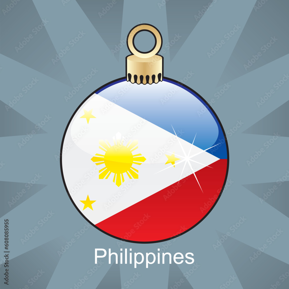 fully editable vector illustration of isolated philippines flag in christmas bulb shape fully editable vector illustration of isolated philippines flag in christmas bulb shape