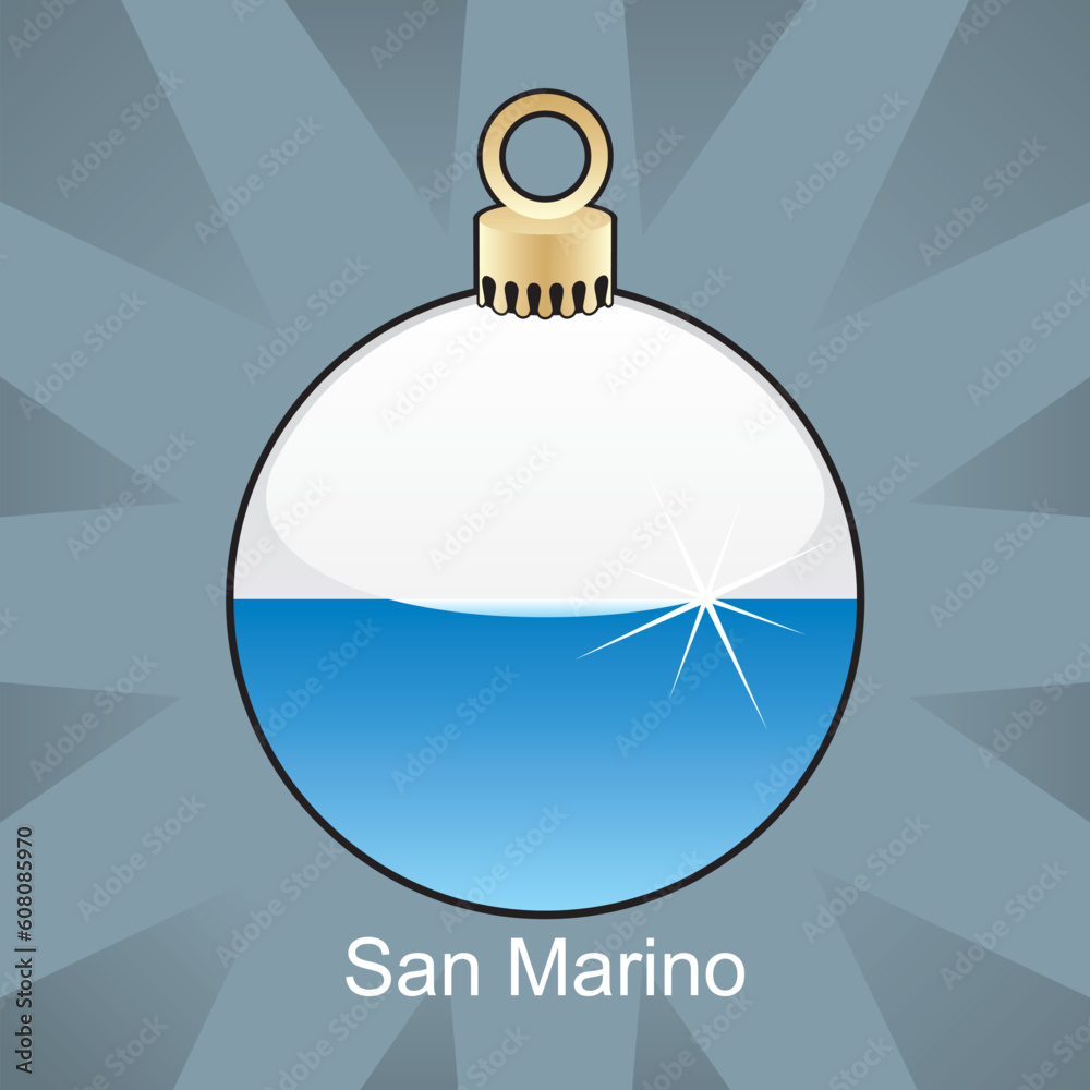 fully editable vector illustration of isolated san marino flag in christmas bulb shape fully editable vector illustration of isolated san marino flag in christmas bulb shape
