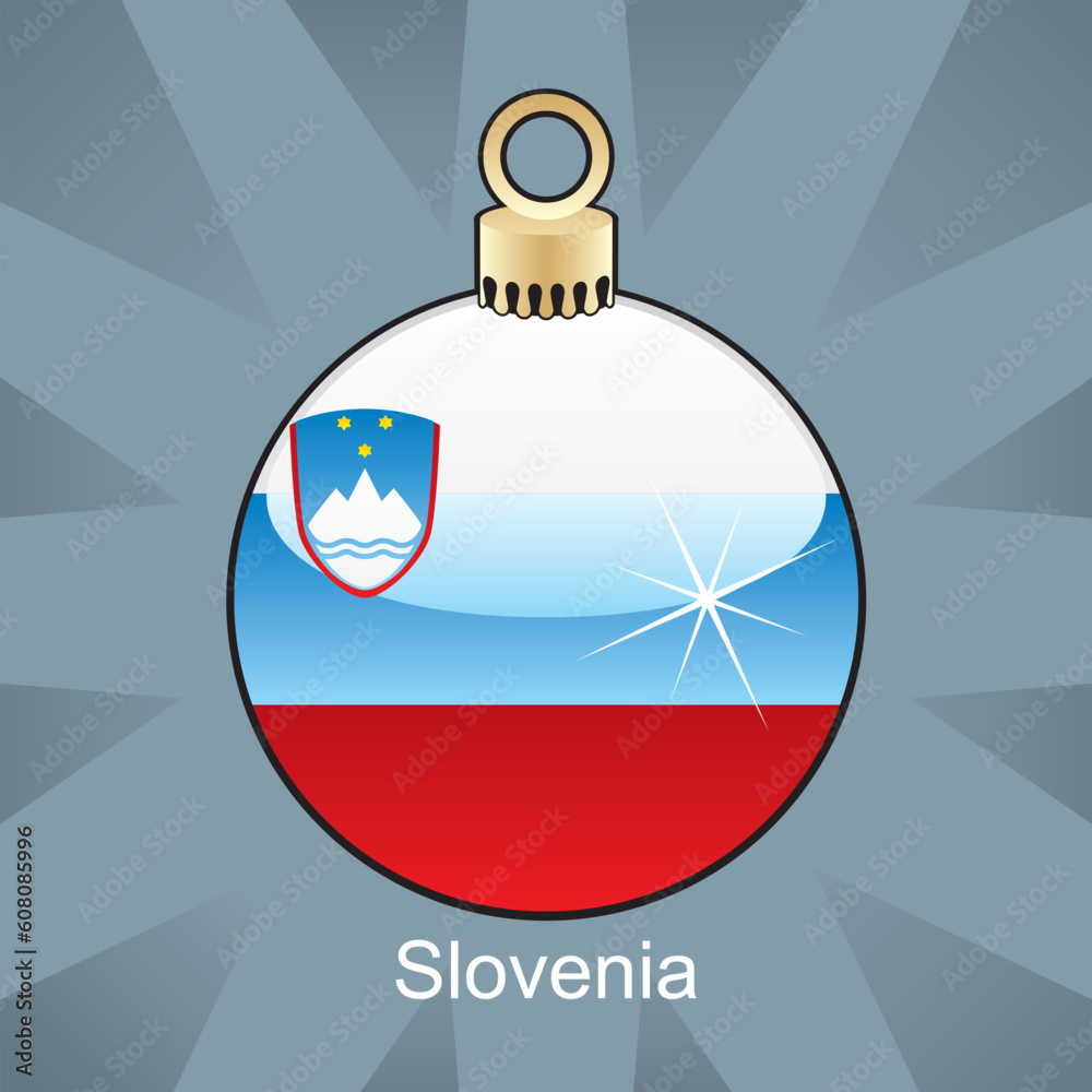 fully editable vector illustration of isolated slovenia flag in christmas bulb shape fully editable vector illustration of isolated slovenia flag in christmas bulb shape