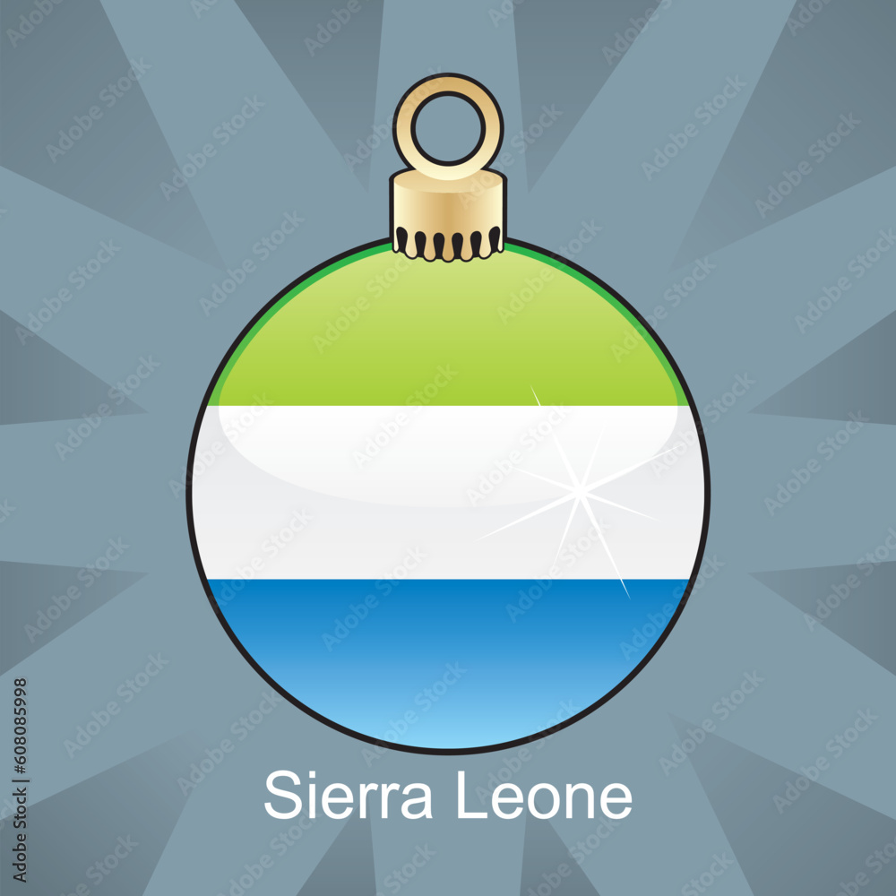 fully editable vector illustration of isolated sierra leone flag in christmas bulb shape fully editable vector illustration of isolated sierra leone flag in christmas bulb shape
