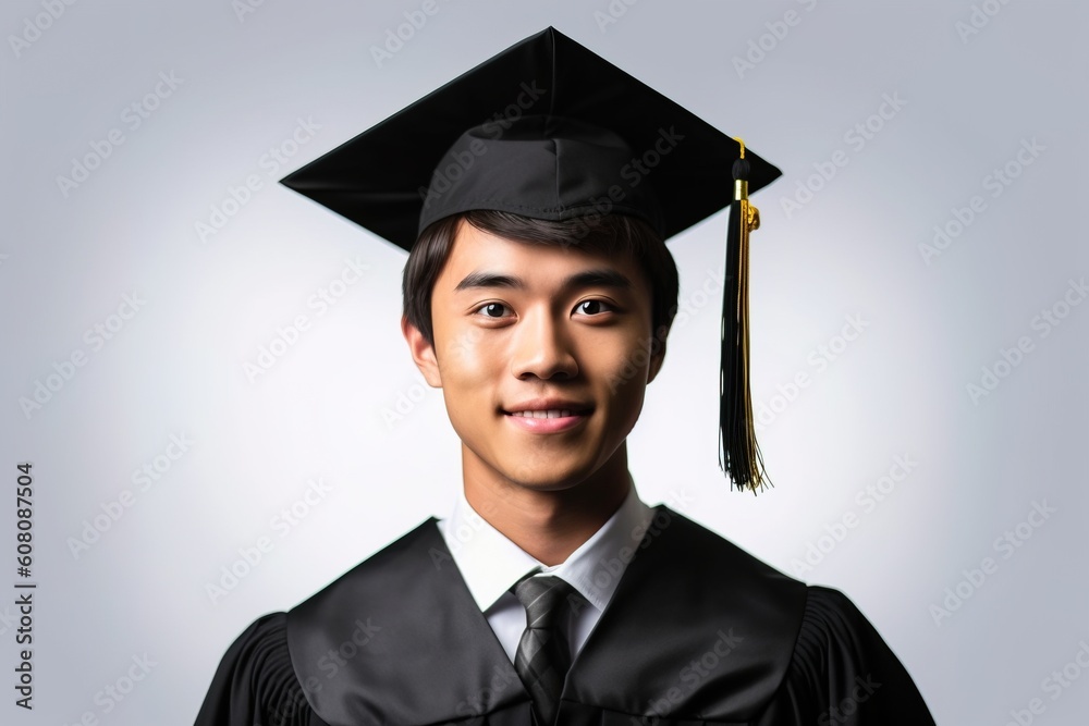 Portrait student graduation standing confident isolated on white AI Generative Portrait student graduation standing confident isolated on white AI Generative