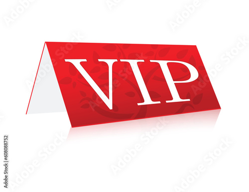 Table illustration vip Sign isolated over a white background