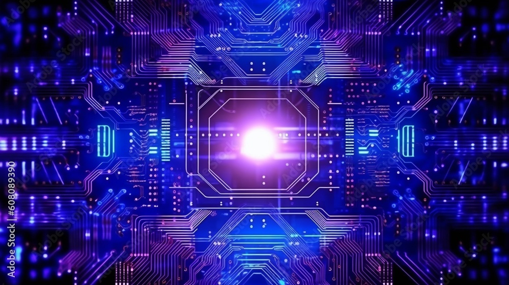 Abstract electronic circuit technology backdrop in a two-dimensional image. GENERATE AI Abstract electronic circuit technology backdrop in a two-dimensional image. GENERATE AI