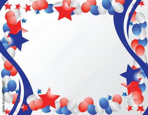 Illustrated stars and ribbons for patriotic background