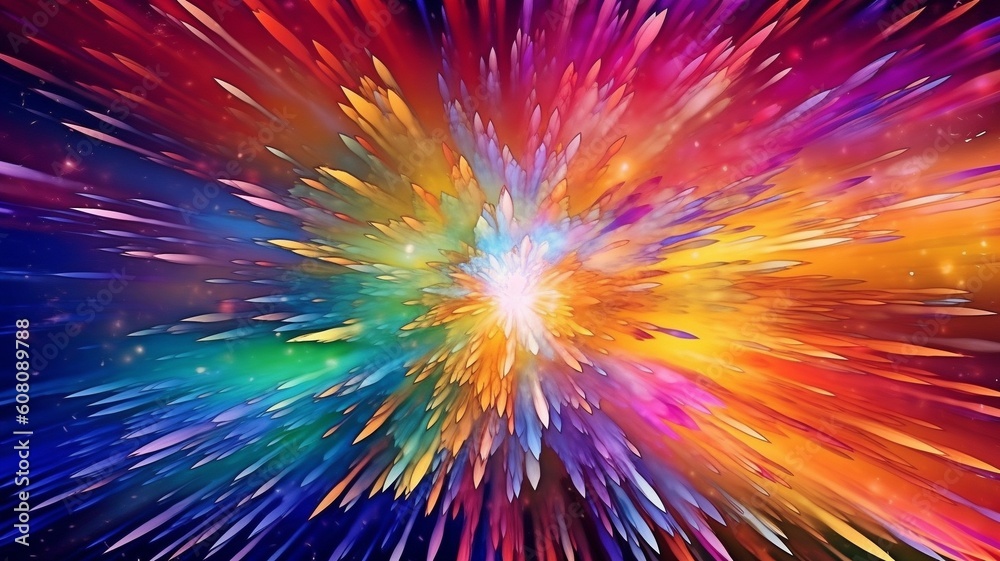 Beautiful backdrop with a color explosion. GENERATE AI Beautiful backdrop with a color explosion. GENERATE AI