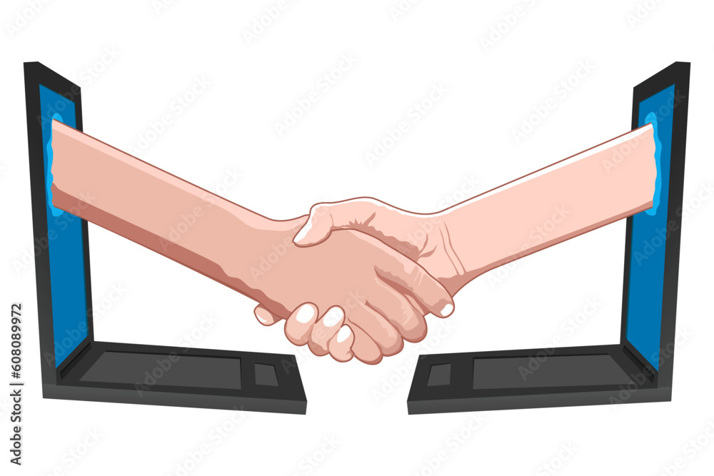 illustration of business deal on white background illustration of business deal on white background