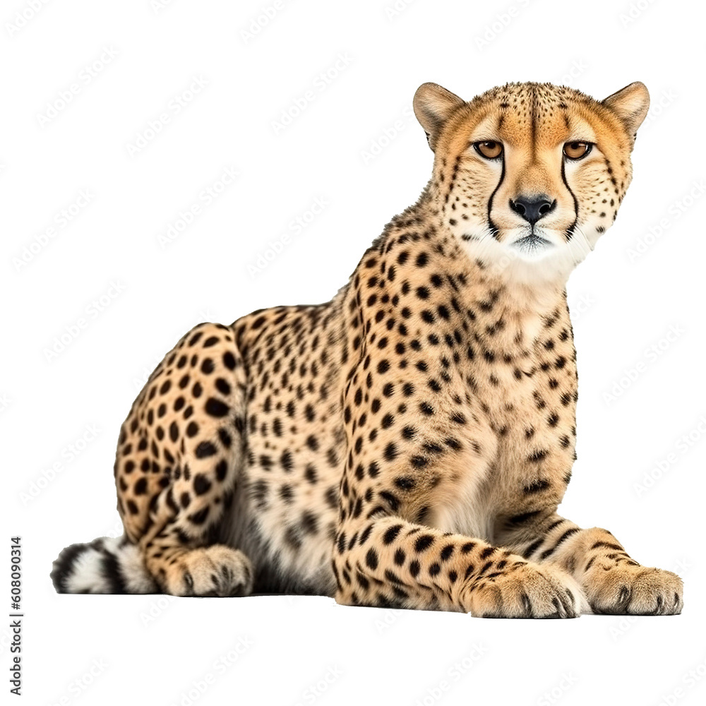 Cheetah isolated on Transparent background, generate ai Cheetah isolated on Transparent background, generate ai
