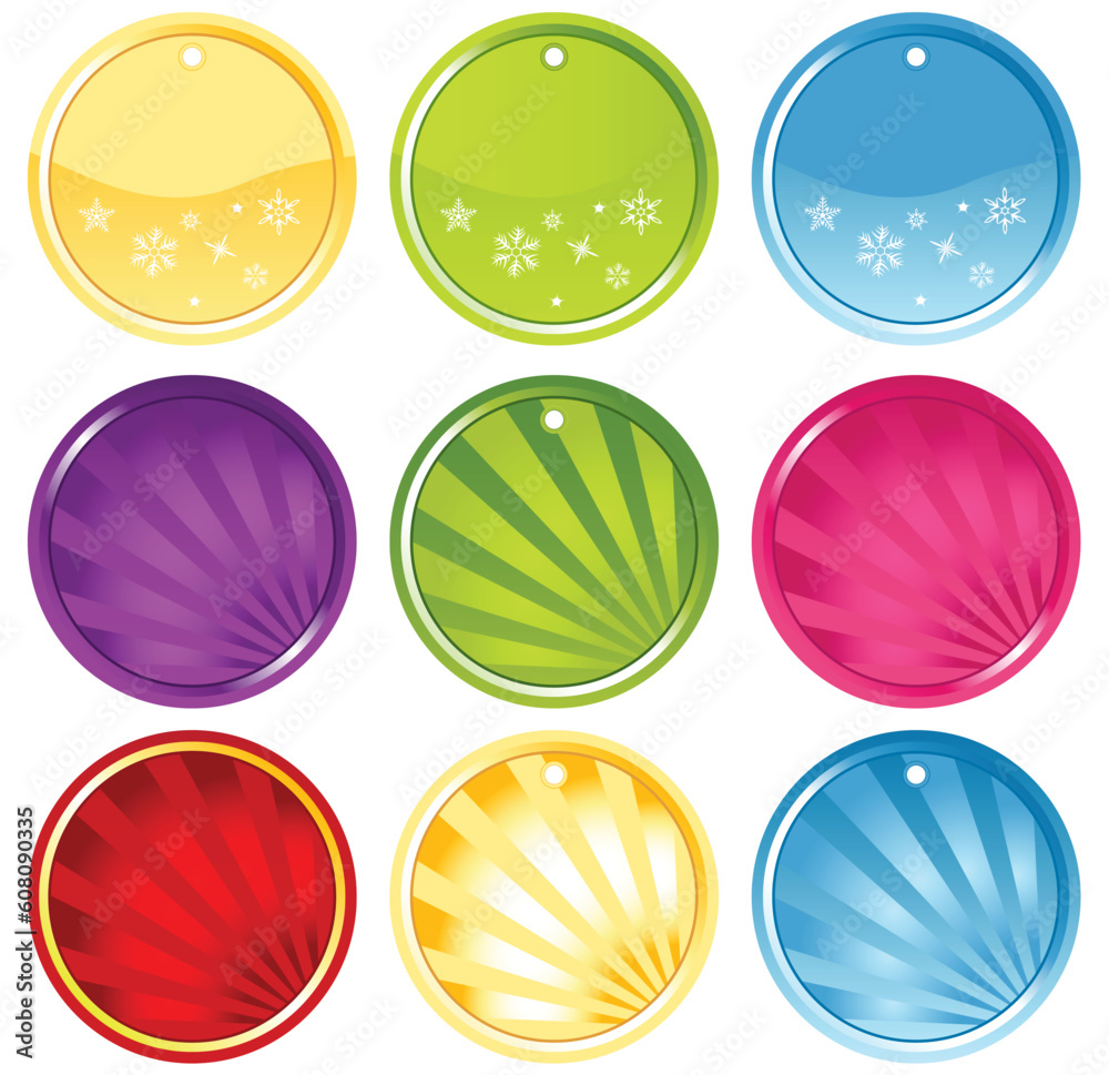 Beautiful Vector Glassy Christmas Icons Set Beautiful Vector Glassy Christmas Icons Set