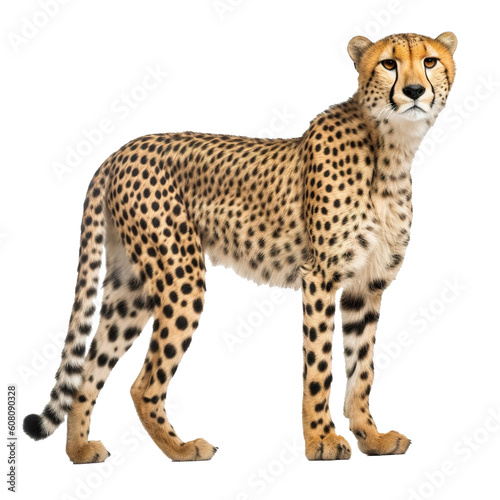Cheetah isolated on Transparent background, generate ai