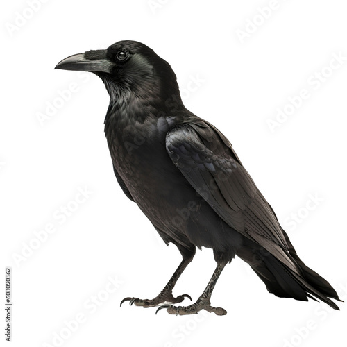 Crow isolated on Transparent background, generate ai