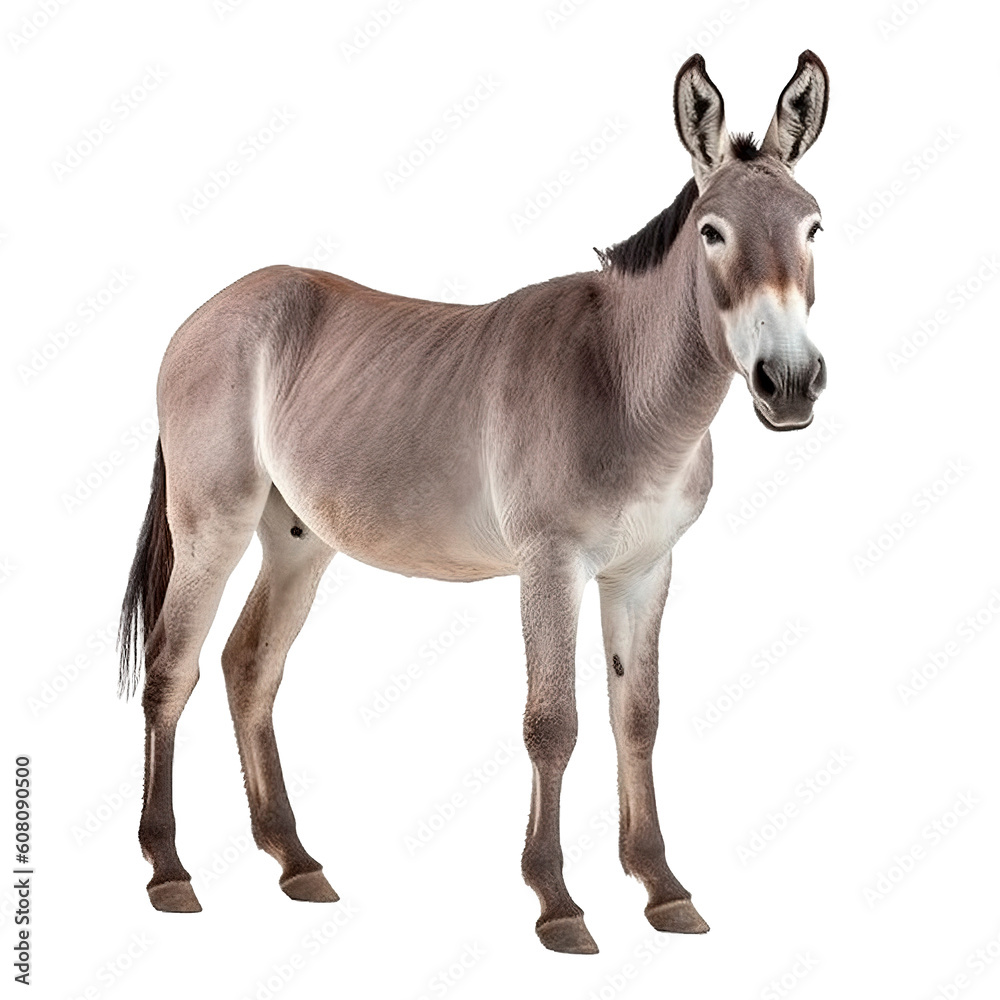 Donkey isolated on Transparent background, Digital Art, PNG Images, generate ai Donkey isolated on Transparent background, Digital Art, PNG Images, generate ai